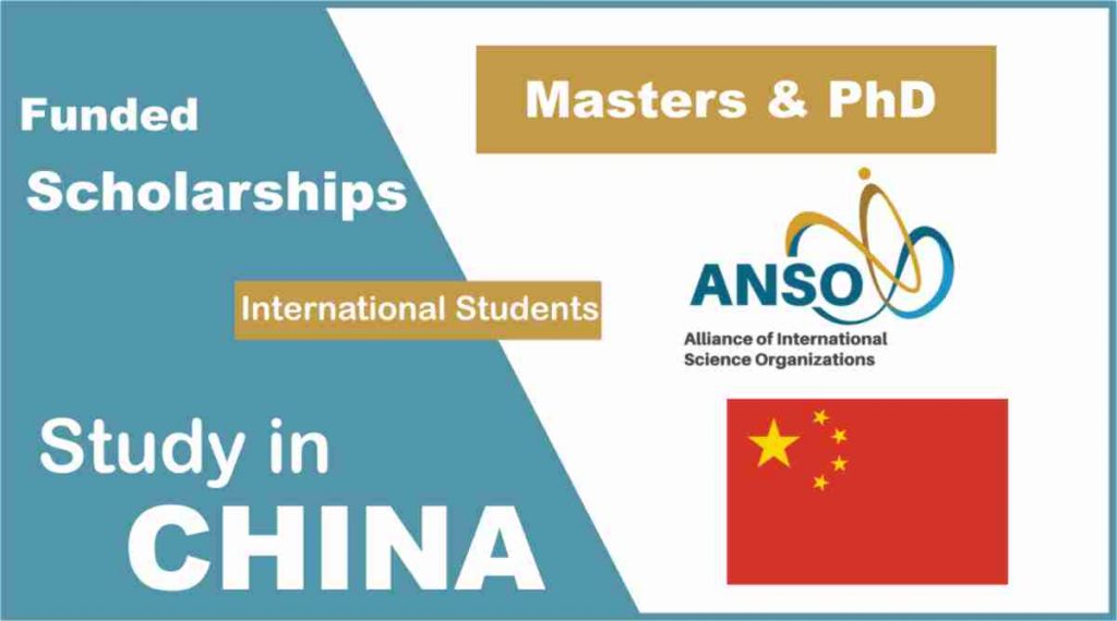 ANSO SCHOLARSHIP IN CHINA 2026