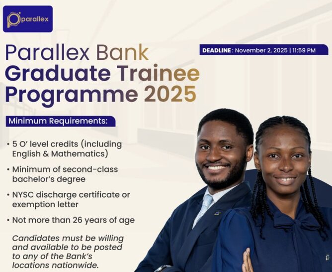 PARALLEX BANK GRADUATE TRAINEE PROGRAM 2025
