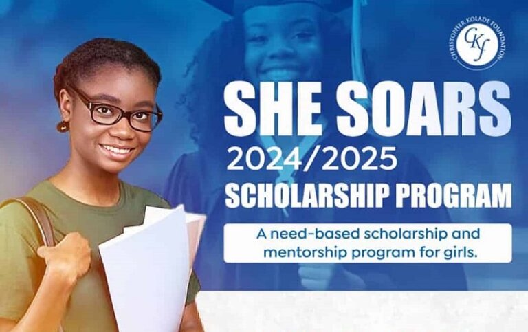 CHRISTOPHER KOLADE FOUNDATION SHE SOARS SCHOLARSHIP FOR NIGERIANS 2025