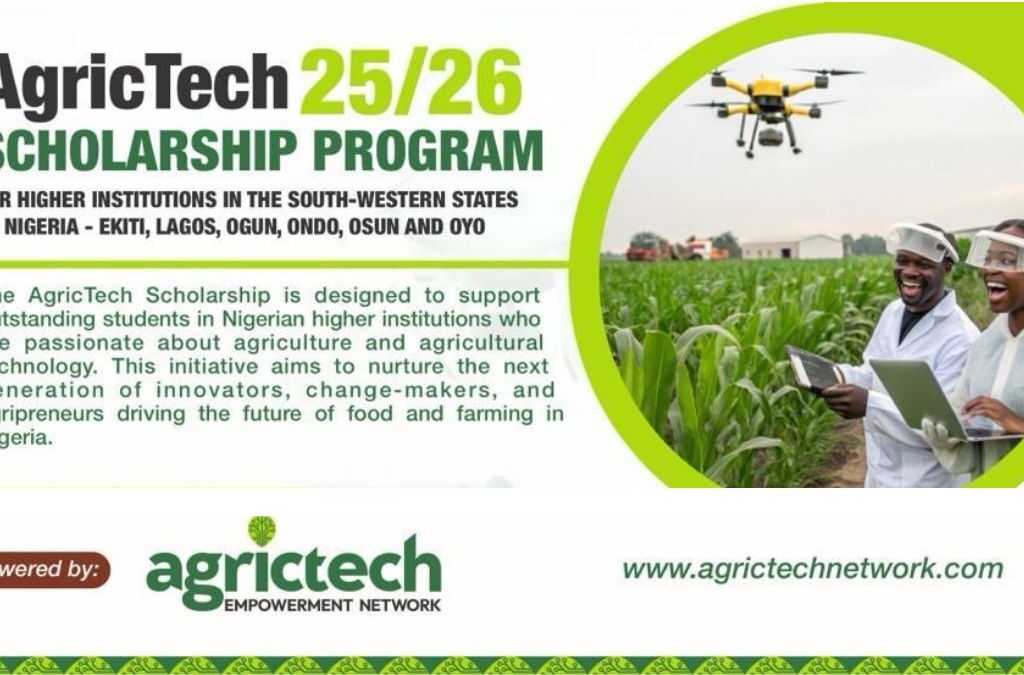 AGRITECH UNDERGRADUATE SCHOLARSHIP PROGRAMME FOR NIGERIANS